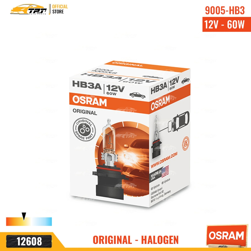 9005XS Bóng Đèn Halogen Tiêu Chuẩn HB3 9005 Chân Thẳng [12V - 60W] Hộp = 1c OSRAM - Germany