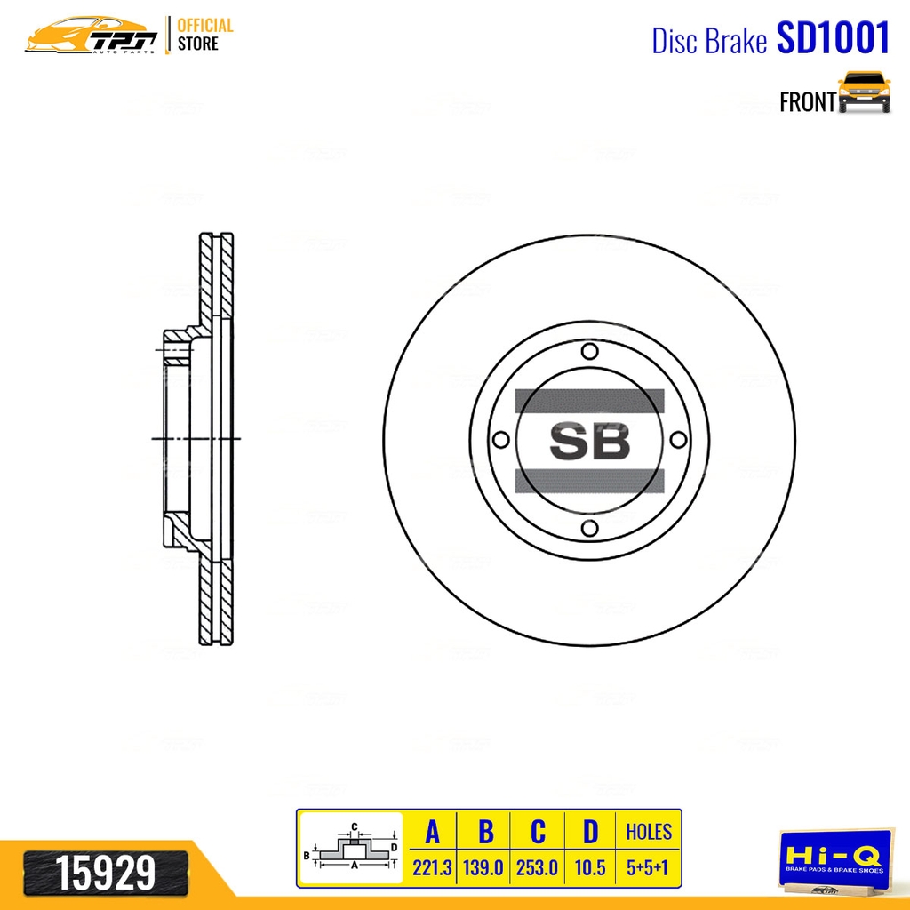 SD1001 Đĩa Thắng Trước 5171221350 [242 Số Lỗ 4] HiQ - Sangsin