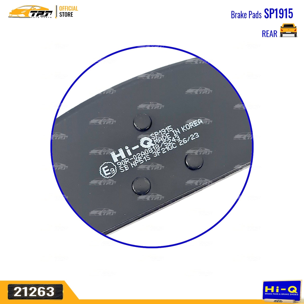 SP1915 Bố Thắng - Má Phanh SAU Hyundai SANTAFE 2018- (Dùng Phanh tay Điện Tử) Hàng Hi-Q - Sansing Korea