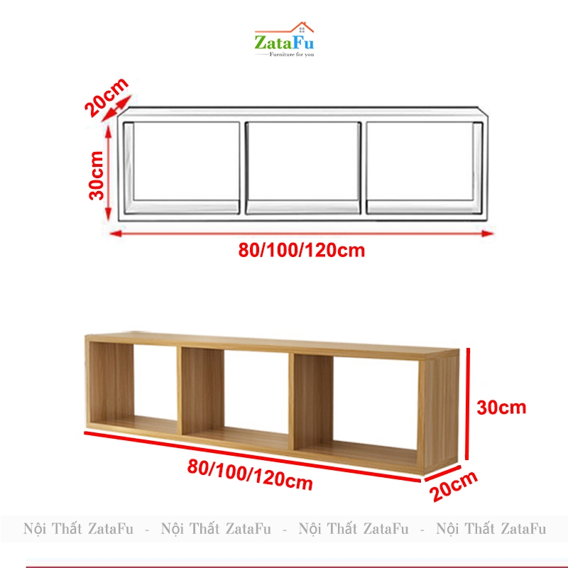 Kệ sách kệ treo tường hiện đại cho không gian tối giản KTT-103 ...