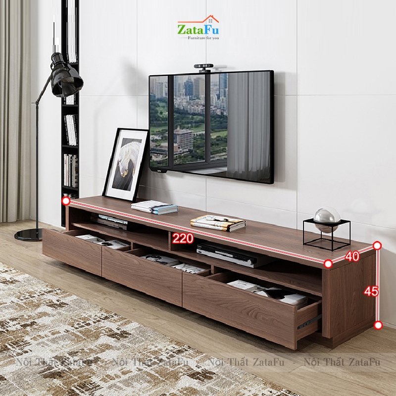 Tủ kệ tivi gỗ 2 tầng phong cách đơn giản KTV-39 | ZataFu
