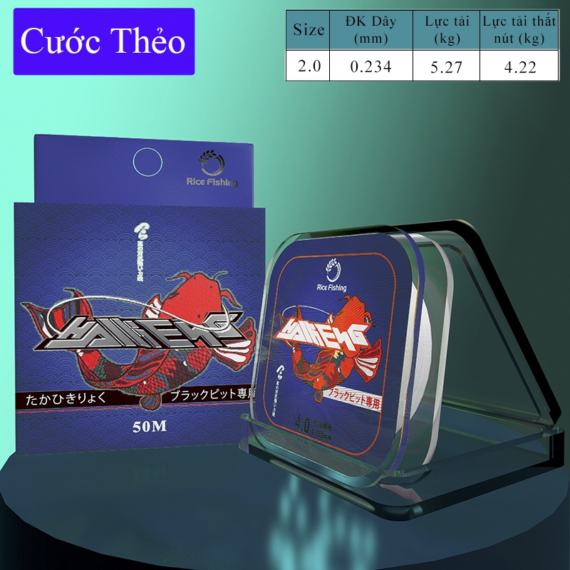 Dây Câu Cá, Cước Trục, Cước Thẻo Rice Fishing Cuộn 50m DC-20