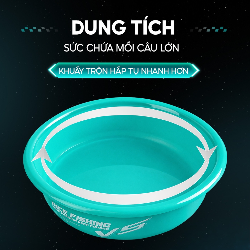 Bát trộn mồi câu cá, khay đựng mồi Rice Fishing HP-22 chuyên dụng câu đài, câu đơn cao cấp