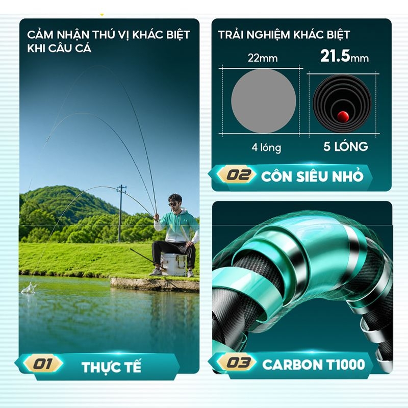 Cần câu V5 Plus Small Fish CC-55 cao cấp mới