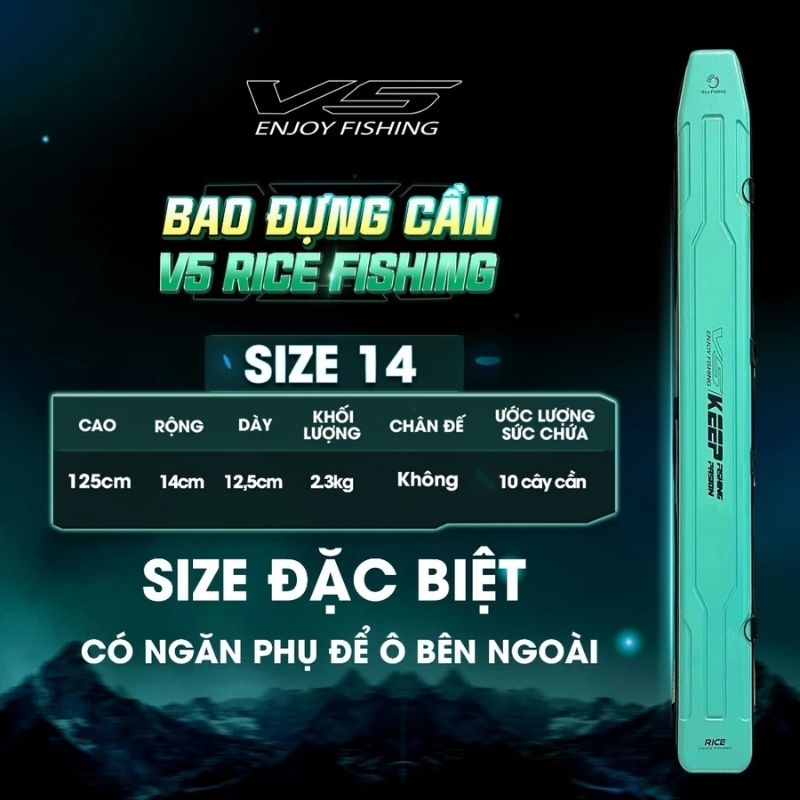 Bao Đựng Cần Câu Rice Fishing TC-22 nâng cấp dạng bao cứng chống thấm nước