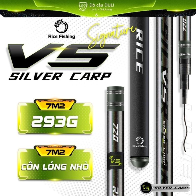 Cần câu đài V5 Silver Carp CC-34 Rice Fishing thiết kế mới mạnh mẽ