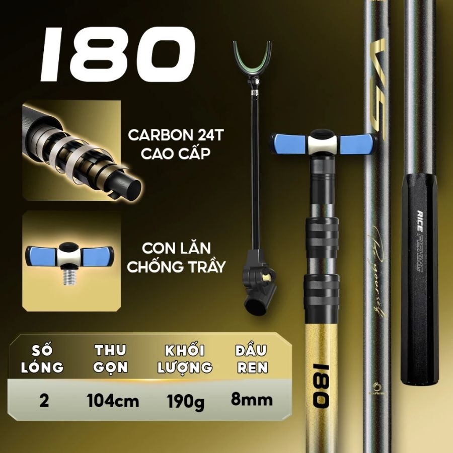 Gác cần câu đài V5 Rice Fishing KK-66 chống cần Tổng Hợp Carbon 24T