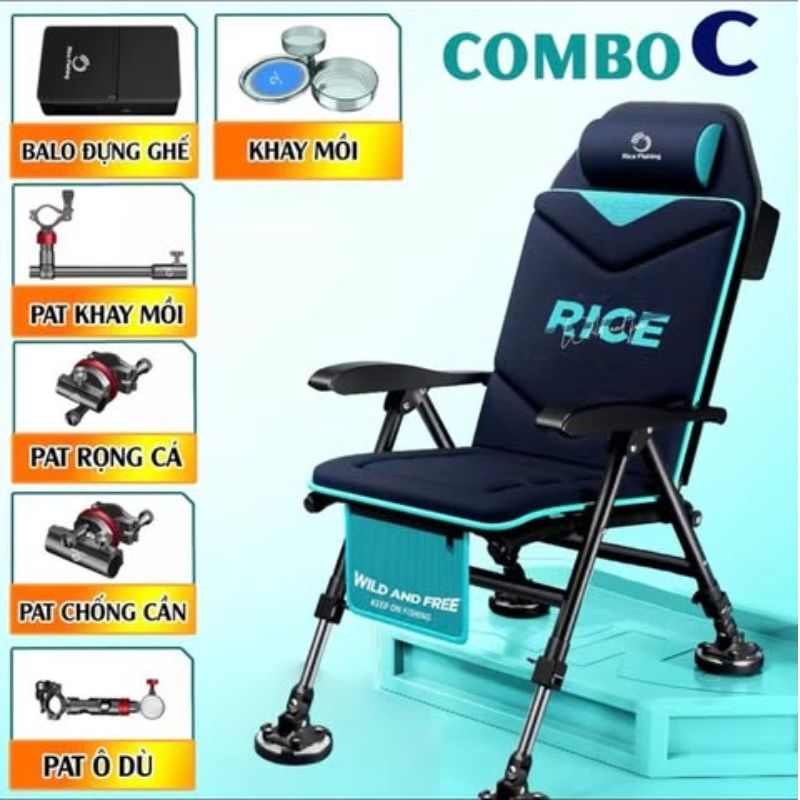 Ghế Săn Hàng KK-52 Rice Fishing trọng lượng nhẹ dễ dàng điều chỉnh tư thế