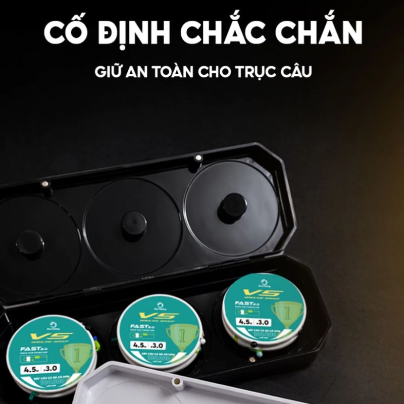 Hộp đựng trục V5 HP-21 6 ngăn RICE FISHING chất liệu ABS chống va đập