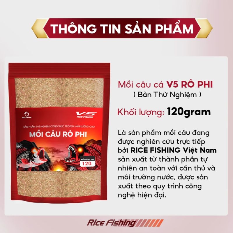 Mồi câu Rô Phi V5 MT-18 Rice Fishing hương vị tanh (Sản Phẩm Trải Nghiệm)