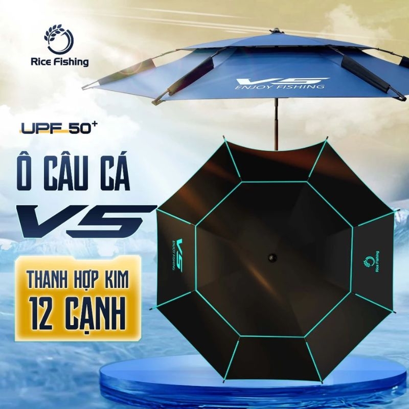 Ô câu cá V5 KK-58 Rice Fishing thanh hợp kim 12 cạnh chống xoay