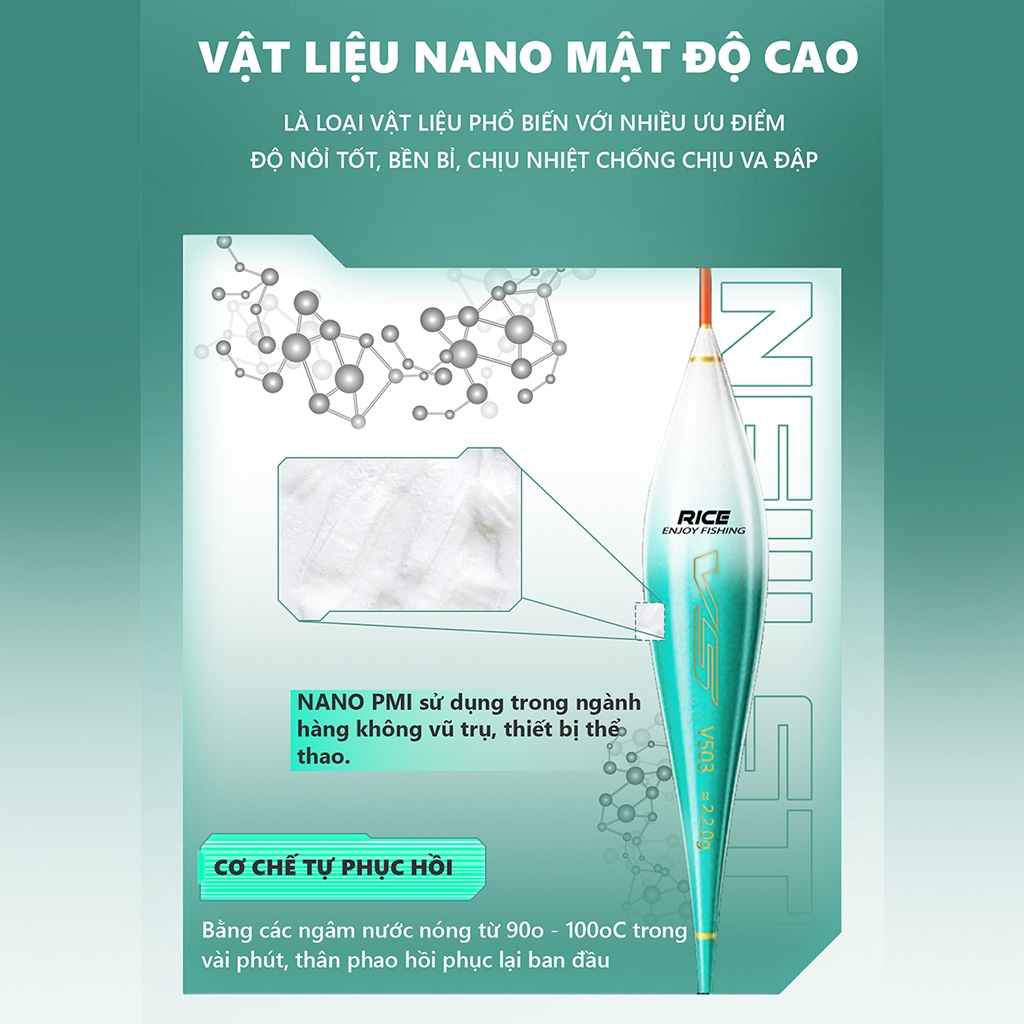 Phao câu đài V5 PC-41 chính hãng Rice Fishing chuyên câu rô phi, diếc, chép, trắm, mè