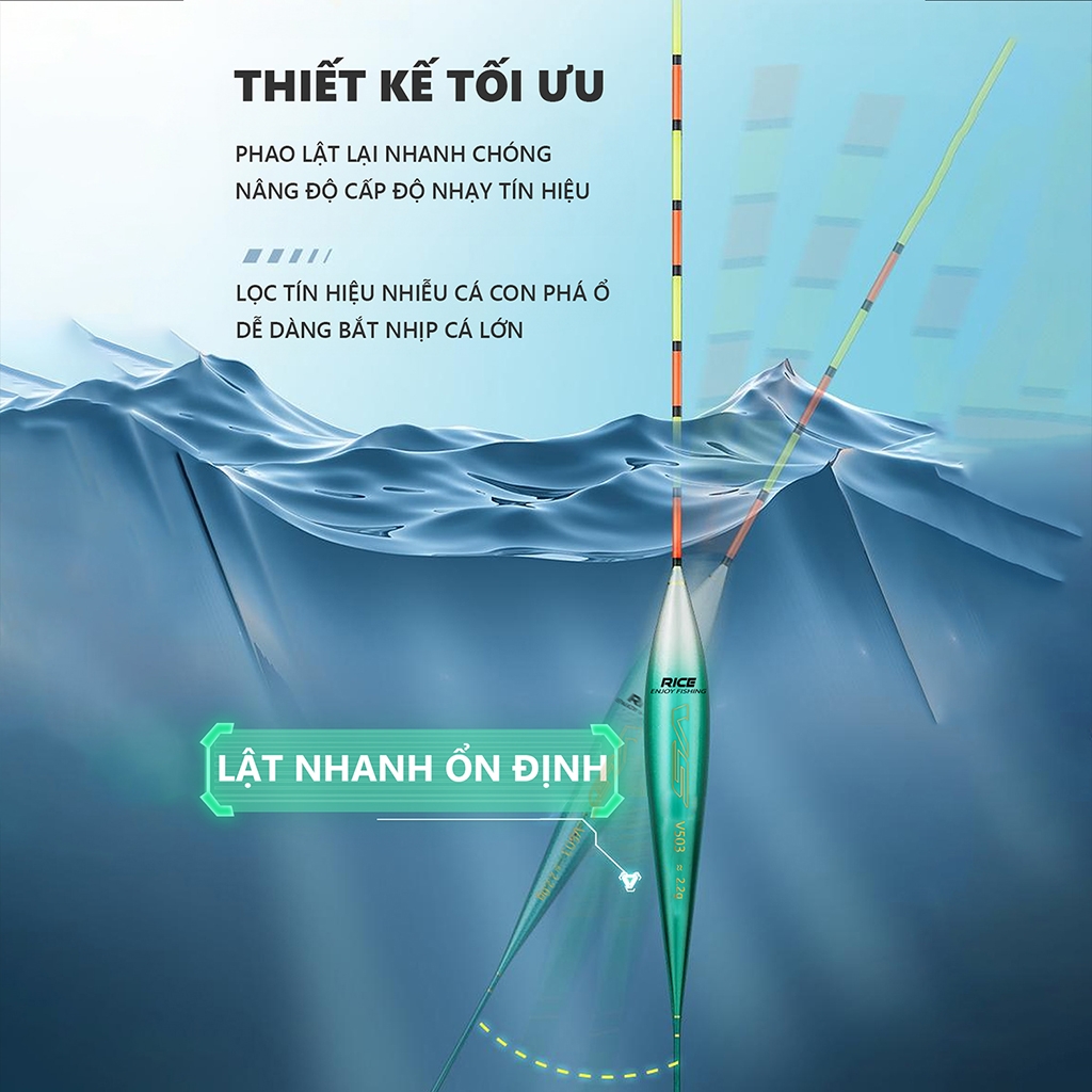Phao câu đài V5 PC-41 chính hãng Rice Fishing chuyên câu rô phi, diếc, chép, trắm, mè