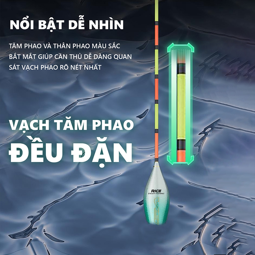 Phao câu đài V5 PC-41 chính hãng Rice Fishing chuyên câu rô phi, diếc, chép, trắm, mè