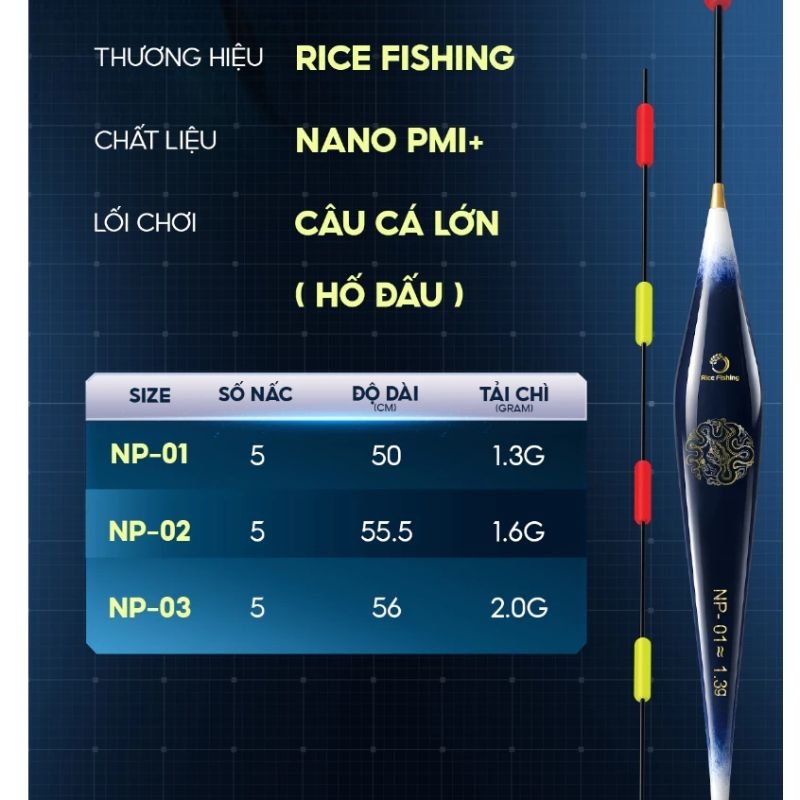 Phao hố đấu NGƯ ĐIẾU RICE FISHING 2026 PC-48