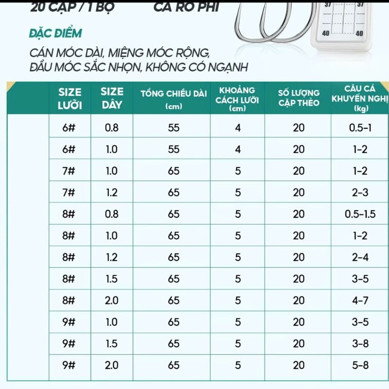 Thẻo buộc sẵn Rô Phi V5 LC-30 dây Fluorocarbon Rice Fishing cải tiến