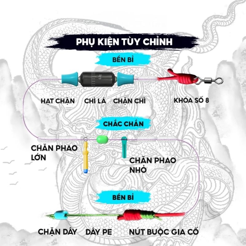 Dây Trục Săn Hàng Ngư Điếu DC-23 RICE FISHING chuyên câu hố đấu săn trắm lớn