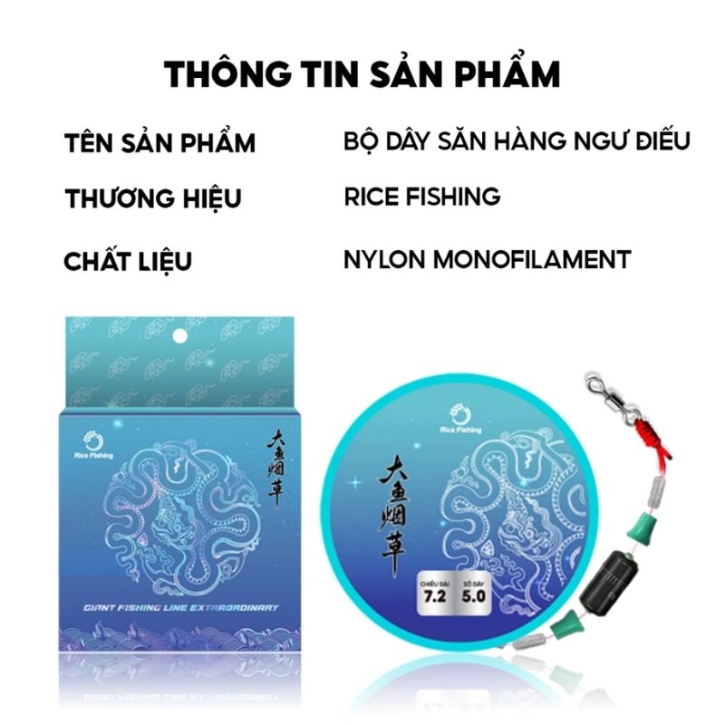 Dây Trục Săn Hàng Ngư Điếu DC-23 RICE FISHING chuyên câu hố đấu săn trắm lớn
