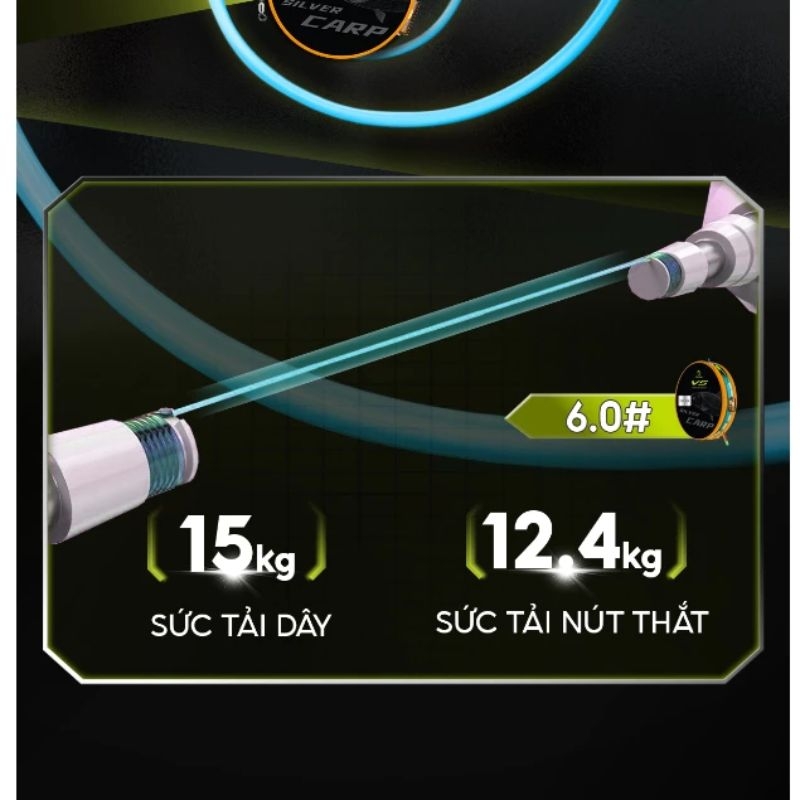 Trục câu đài V5 Silver Carp DC-22 Rice Fishing không nút thắt chuyên câu cá lớn