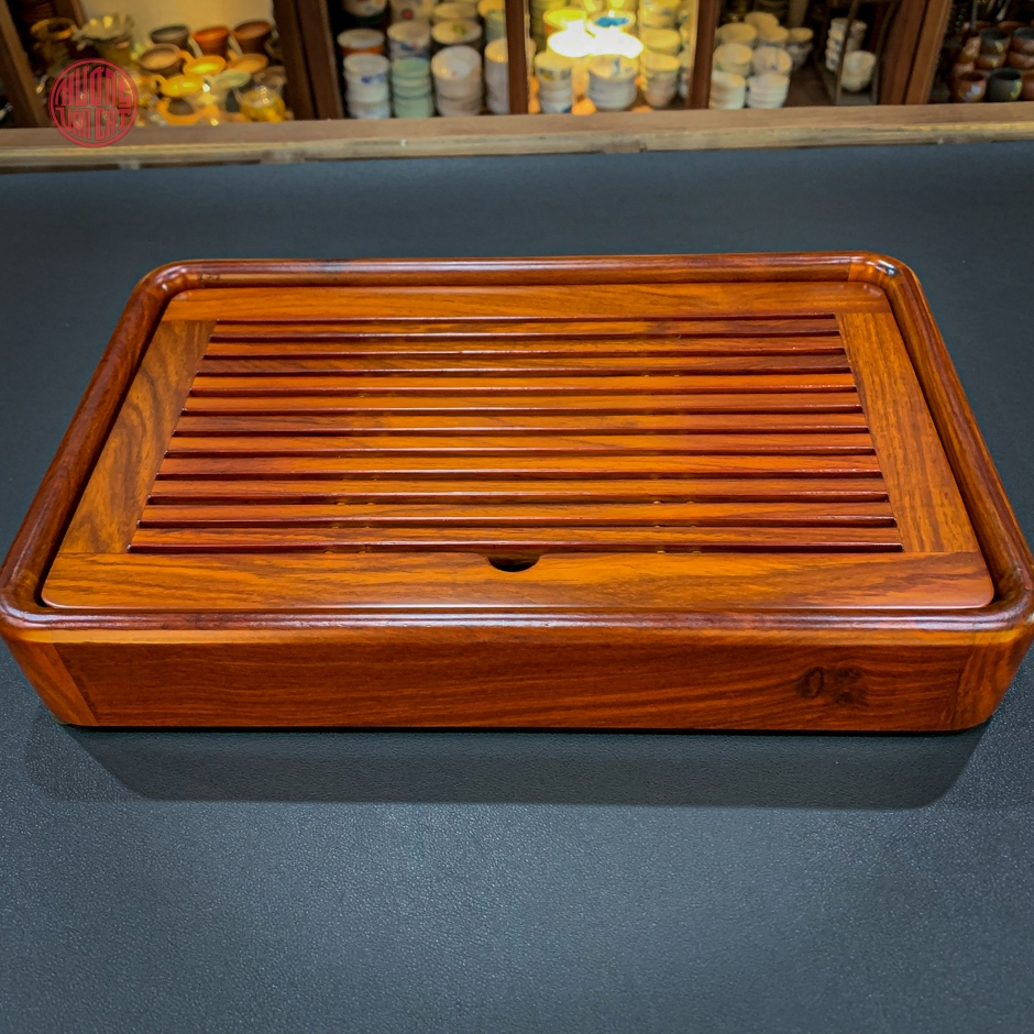 Khay trà gỗ hương dạng hộp to (35x22cm)
