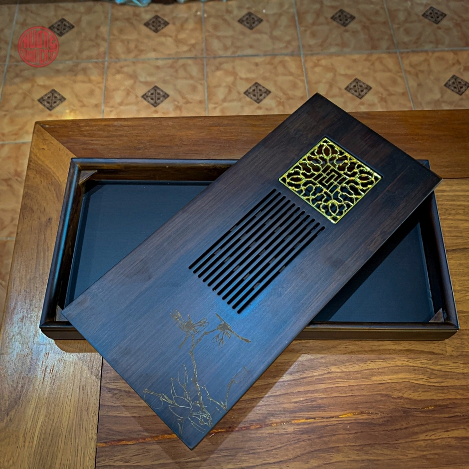 Khay trà bằng tre dạng hộp nhỏ ( 36x18cm )