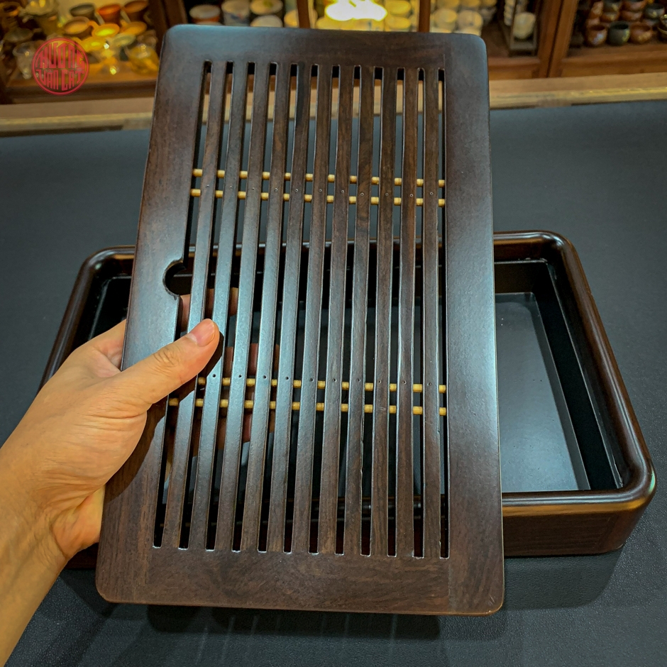 Khay trà pha trà đối ẩm gỗ gụ ( 26x19cm )