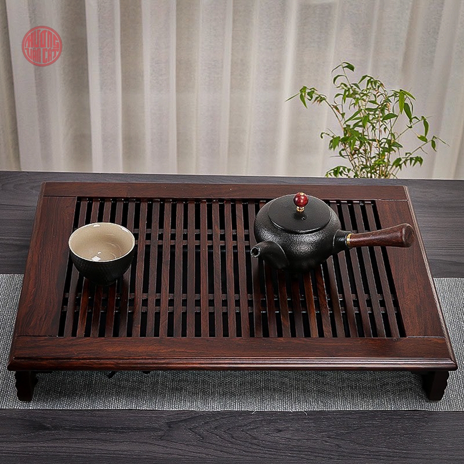 Khay trà bằng gỗ gụ( 43x30cm)