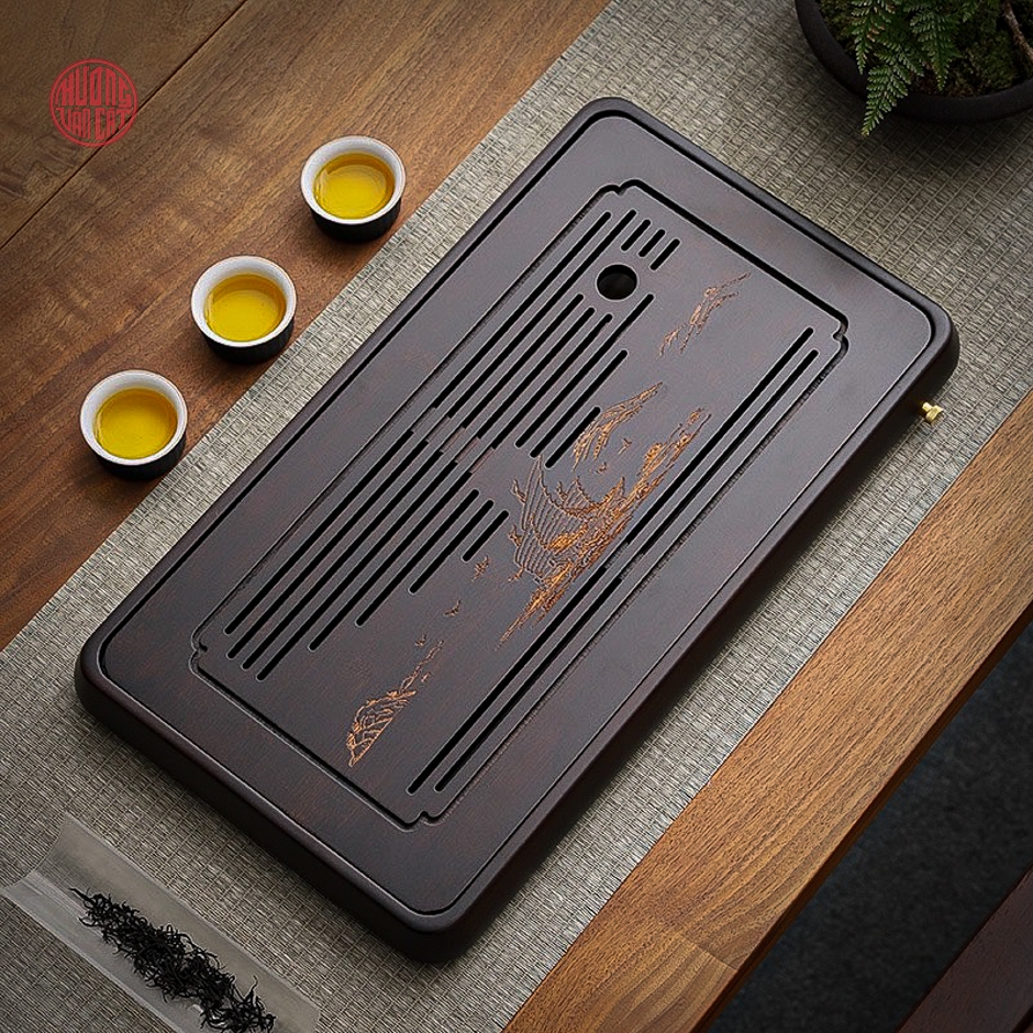Khay trà tre màu gỗ thuận buồm xuôi gió ( 48x26cm )