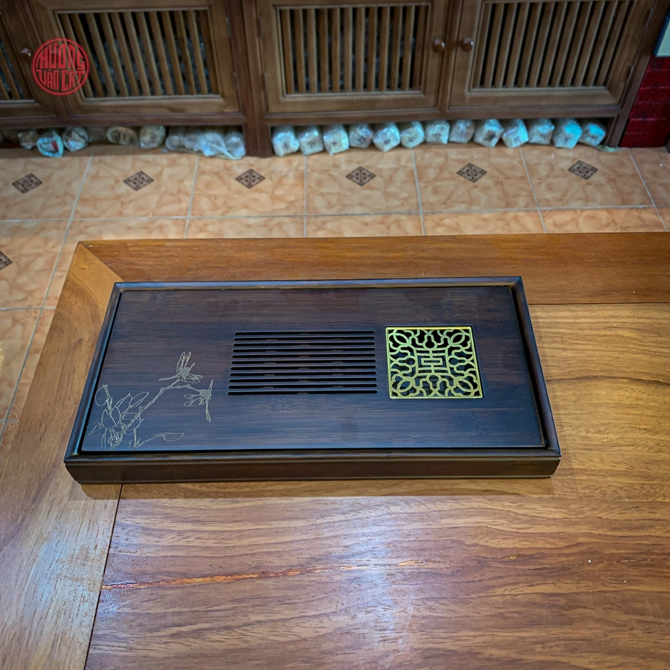 Khay trà bằng tre dạng hộp nhỏ ( 36x18cm )