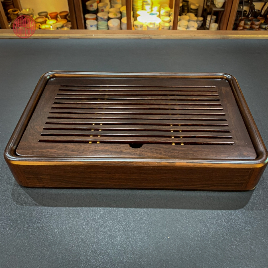 Khay trà pha trà đối ẩm gỗ gụ ( 26x19cm )