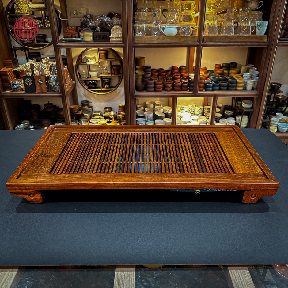 Khay trà gỗ hương dáng dài (62x33cm)