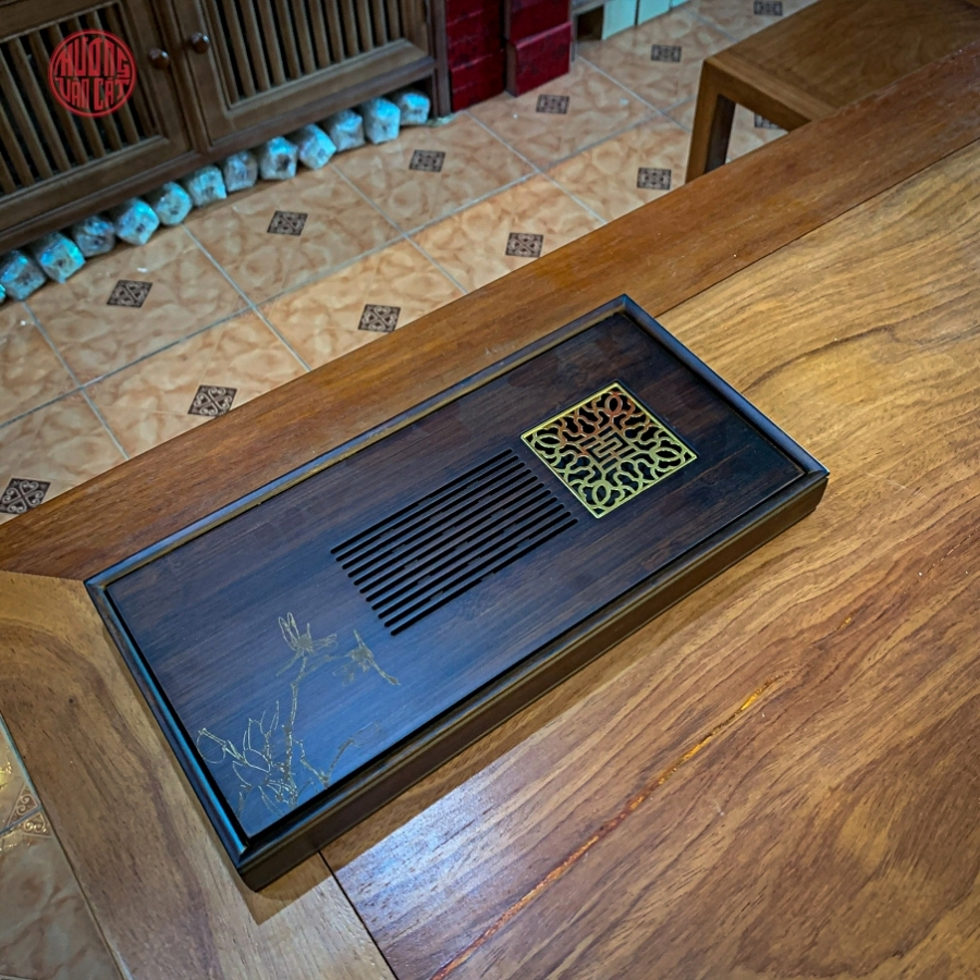 Khay trà bằng tre dạng hộp nhỏ ( 36x18cm )