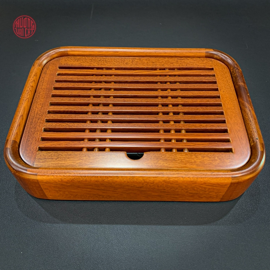 Khay trà gỗ Hương dạng hộp nhỏ (27x20cm)