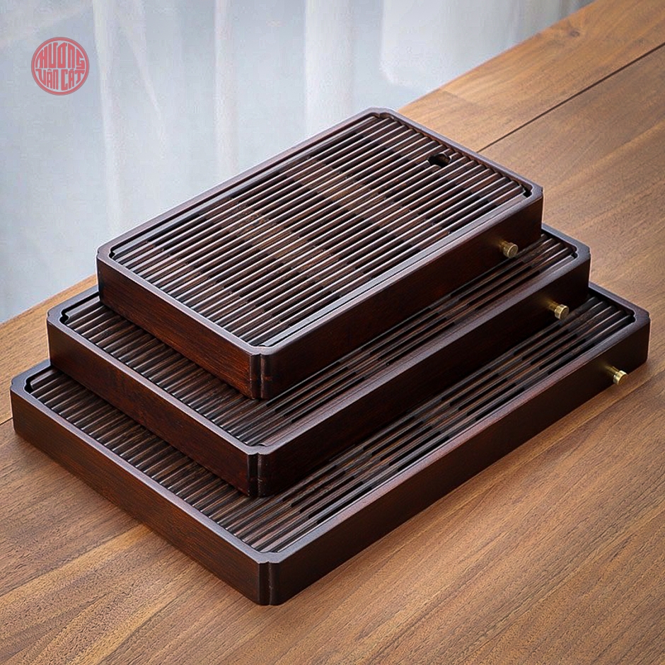 Khay trà pha trà đối ẩm gỗ gụ ( 26x19cm )