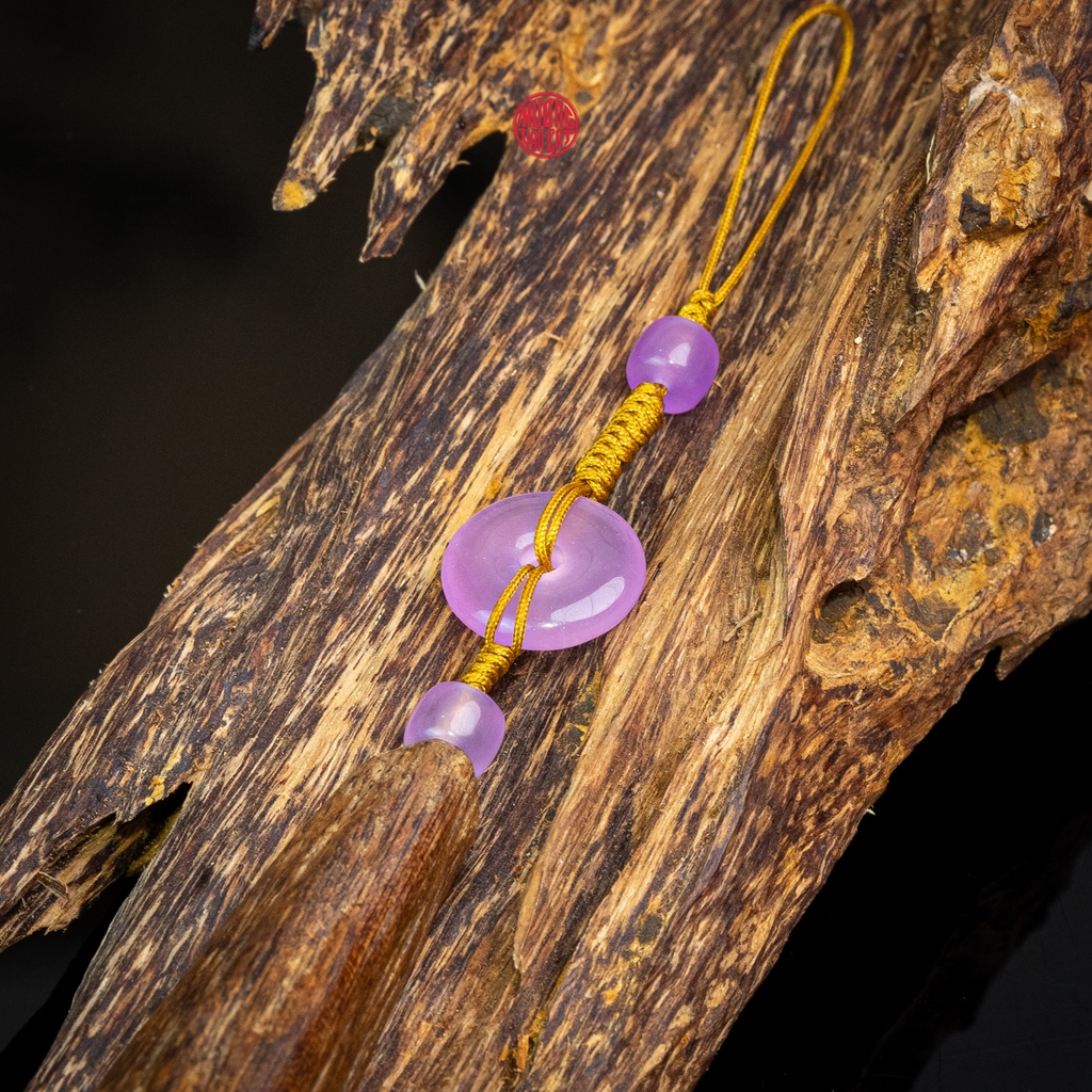 Móc khóa trầm hương chìm nước mix ngọc