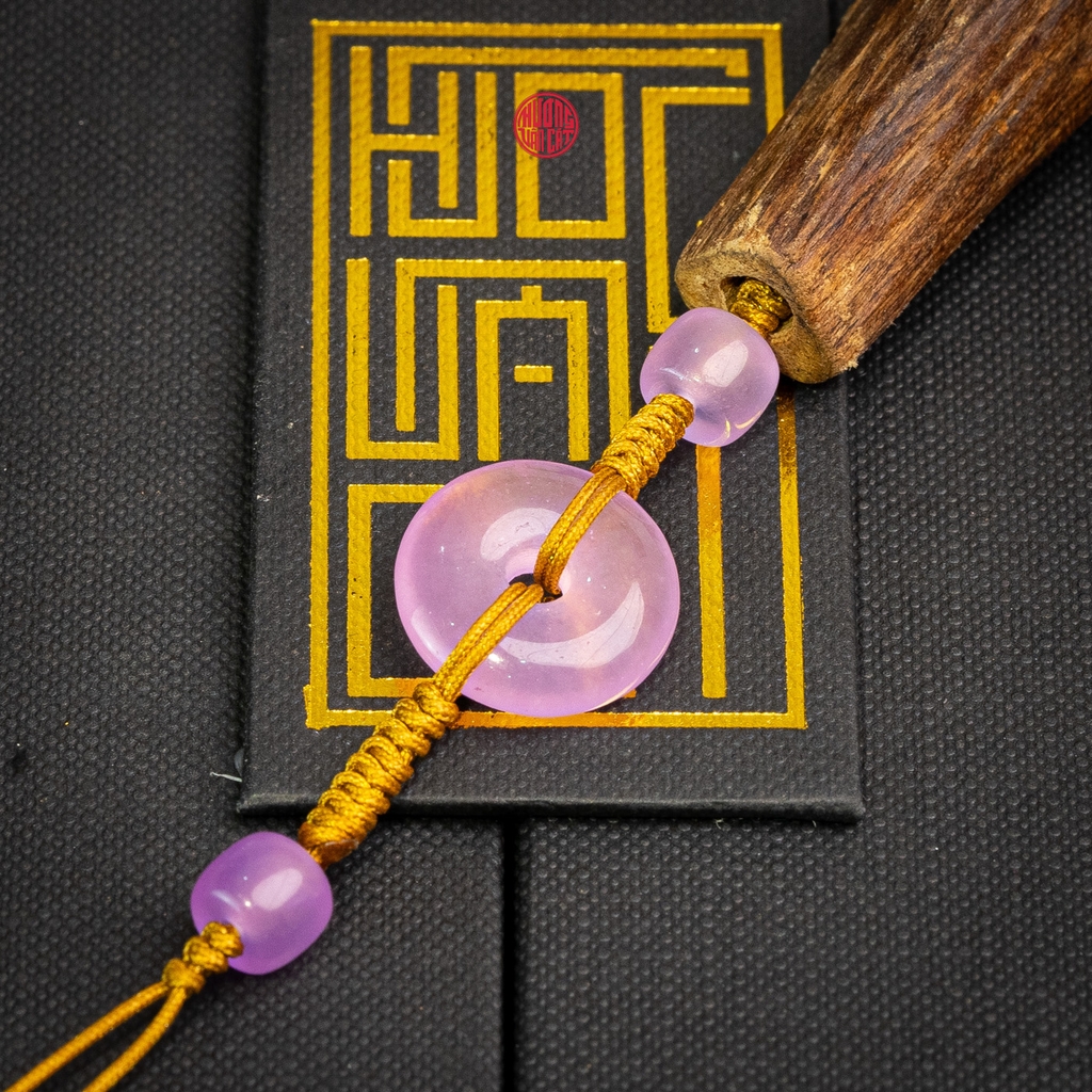 Móc khóa trầm hương chìm nước mix ngọc