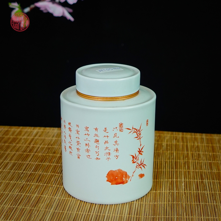 Lọ trà sứ nhỏ nắp xoáy kín ( 200ml )