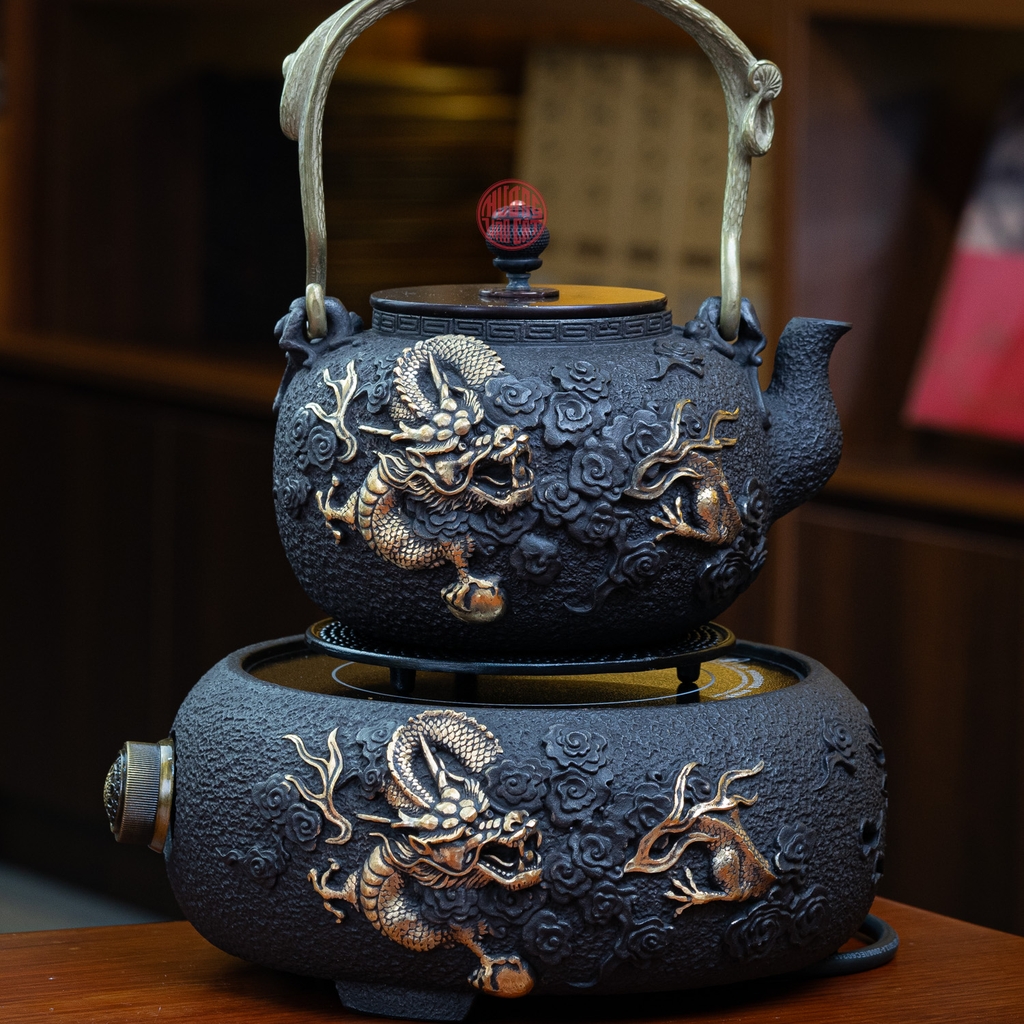 BỘ ẤM GANG TETSUBIN NẤU NƯỚC ĐÚC NỔI KIM LONG