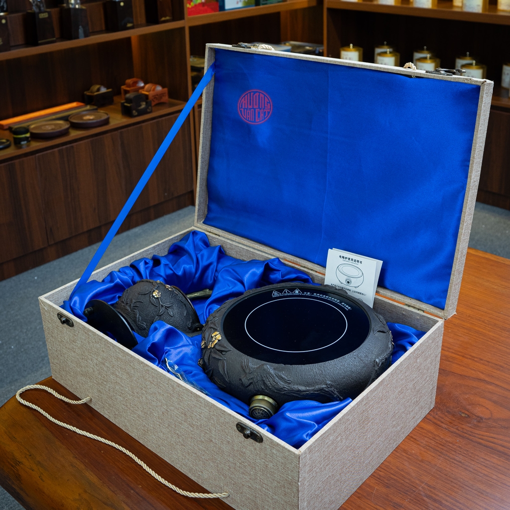 BỘ ẤM GANG TETSUBIN NẤU NƯỚC ĐÚC NỔI KIM TIỀN BẢO