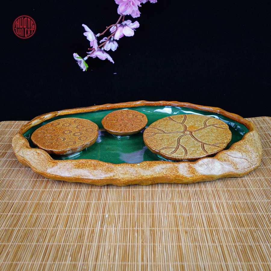 Đế ấm trà sứ đài sen
