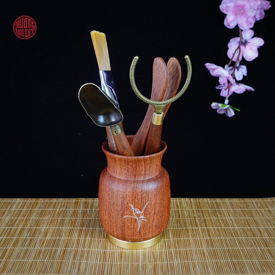 Bộ dụng cụ pha trà gỗ hương cao cấp