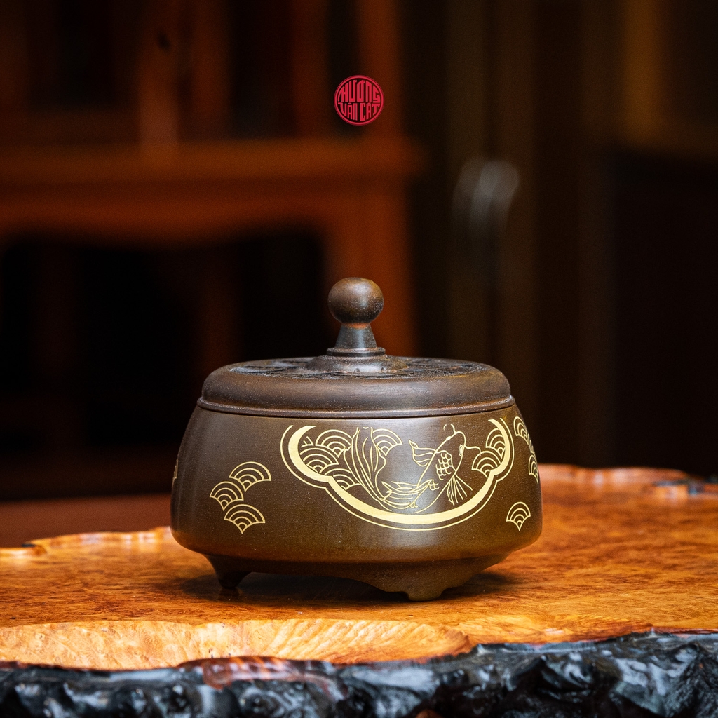 LƯ ĐỒNG CAO CẤP LOẠI NHỎ VẼ NGƯ DU HÍ