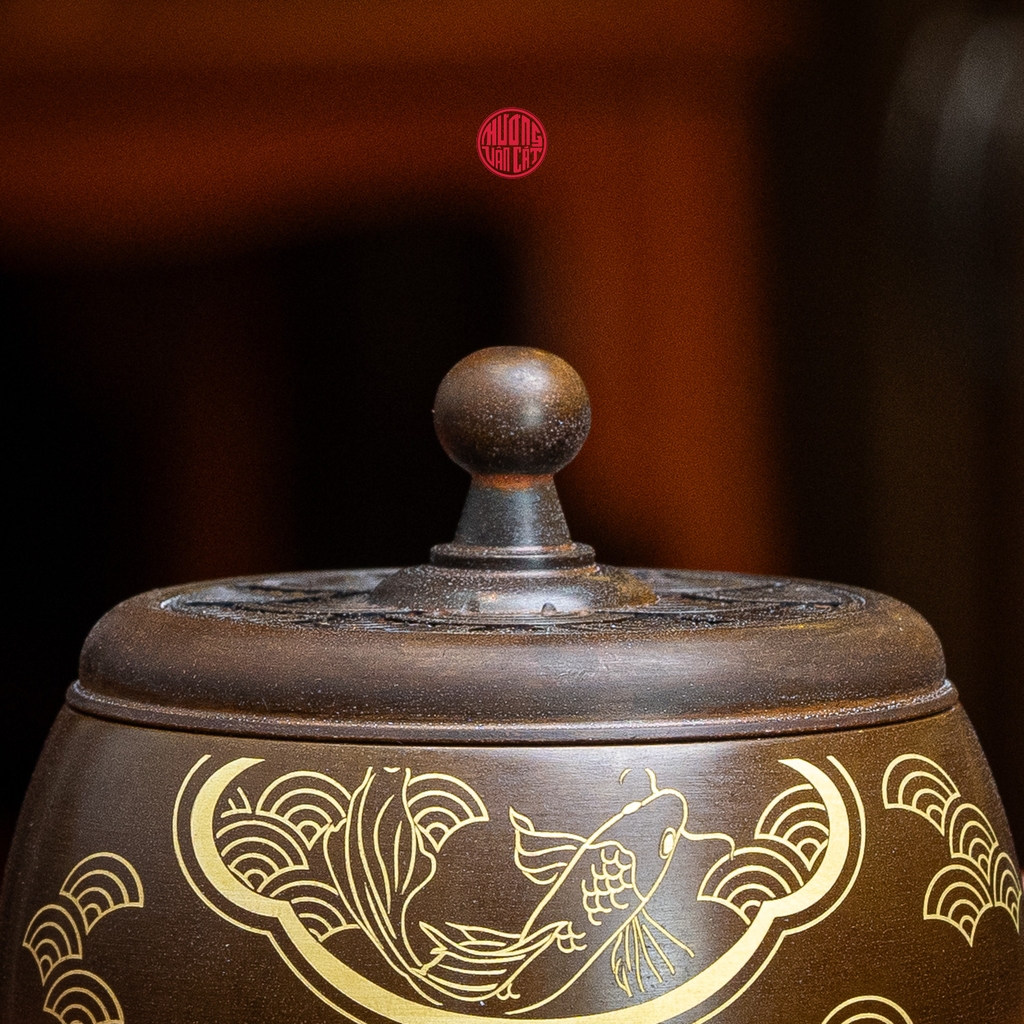 LƯ ĐỒNG CAO CẤP LOẠI NHỎ VẼ NGƯ DU HÍ