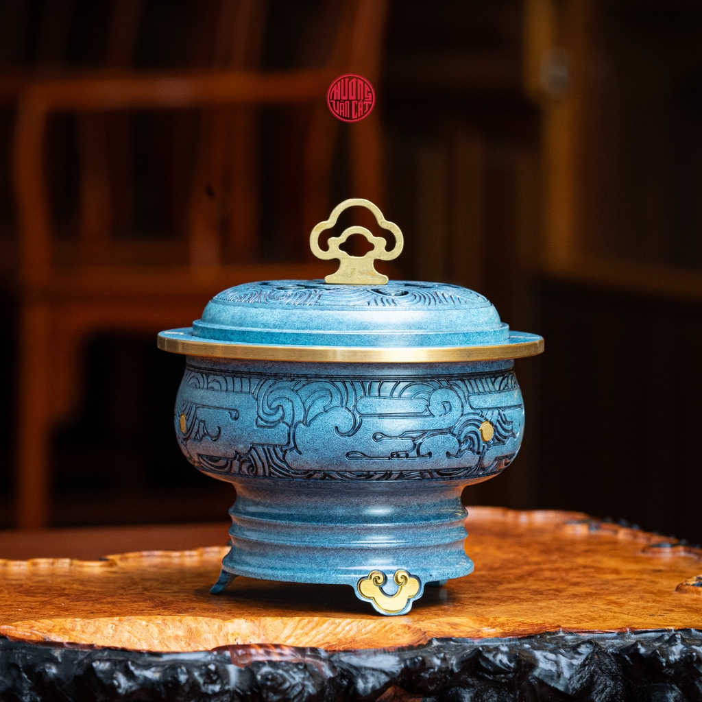 LƯ ĐỒNG CAO CẤP MẠ XANH PERU KHẮC MÂY