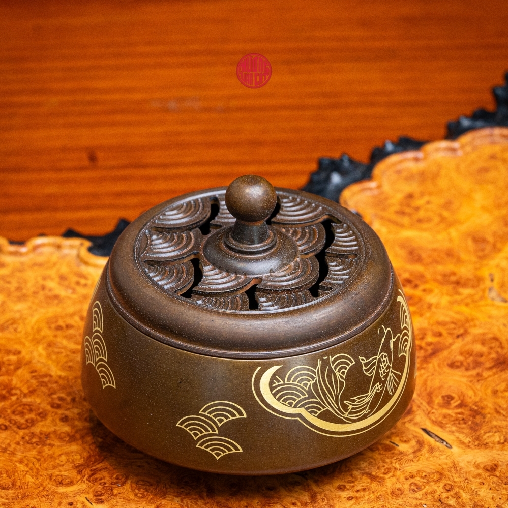 LƯ ĐỒNG CAO CẤP LOẠI NHỎ VẼ NGƯ DU HÍ