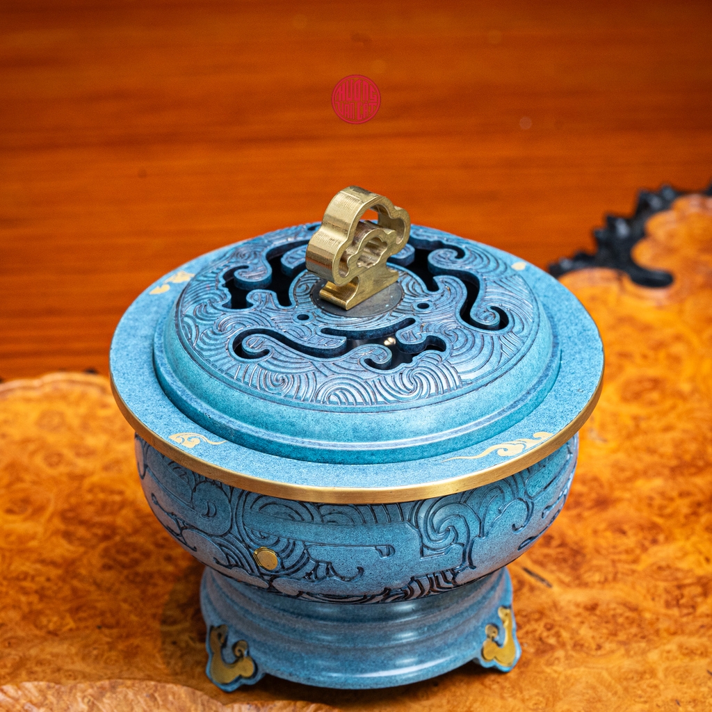 LƯ ĐỒNG CAO CẤP MẠ XANH PERU KHẮC MÂY