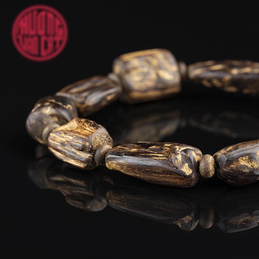 Vòng tay trầm hương chìm cao cấp dạng hạt tự nhiên ( 14,5 gr )
