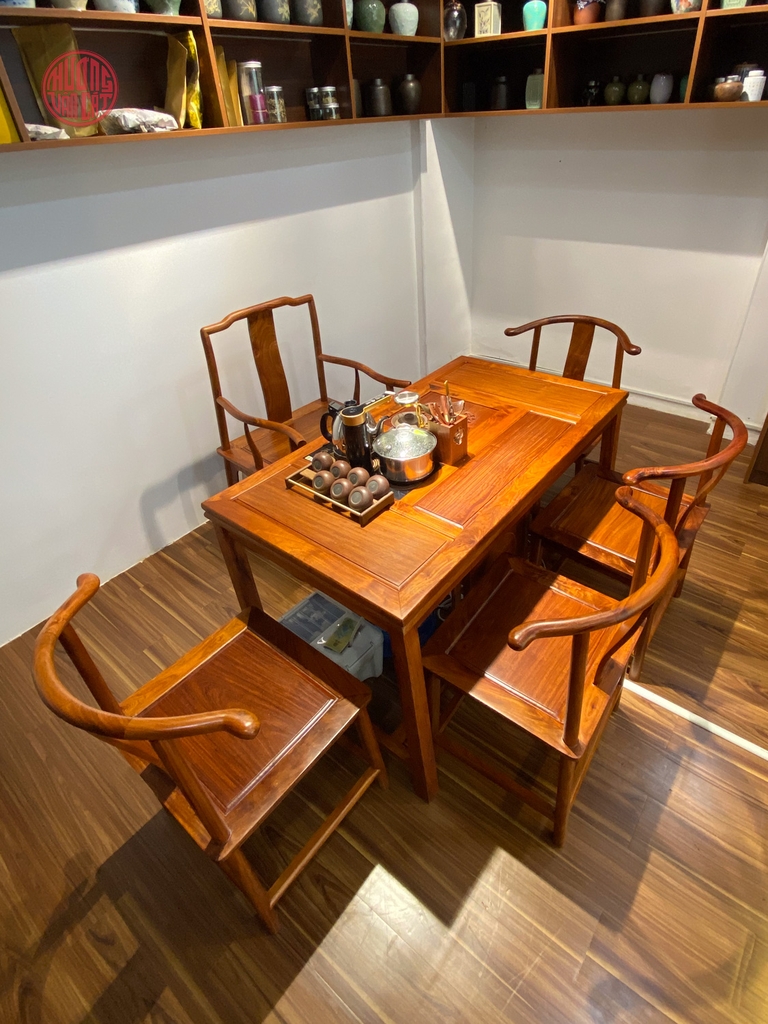 Bộ bàn ghế gỗ hương lào 6 món 1m2