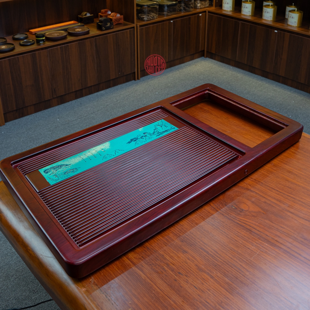 KHAY TRÀ GỖ MÀU CẨM CAO CẤP (87x45 CM)