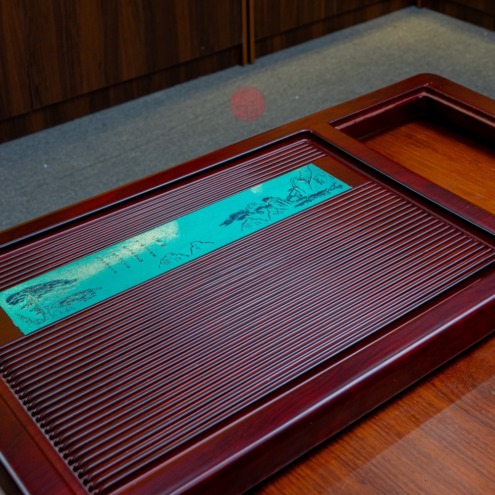 KHAY TRÀ GỖ MÀU CẨM CAO CẤP (87x45 CM)